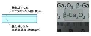 酸化ガリウムエピウエハの断面構造と写真