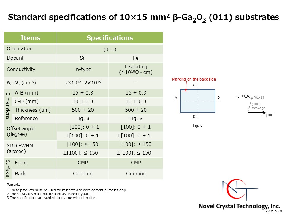 Ga2O3 (011) substrate